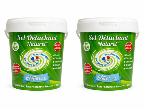Lot de 2 pots de lessive écologique Zenith Vert 1 kg à l'oxygène actif