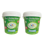 Lot de 2 × 1 kg de lessive à l'oxygène actif - détachant multi-usages - jusqu'à 400 lavages